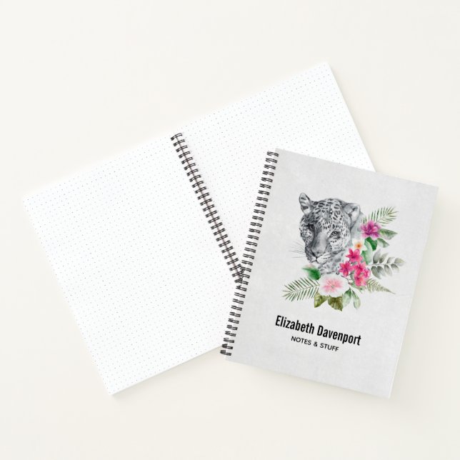 Beautiful Leopard Head Portrait in Watercolor Notebook (Inside)