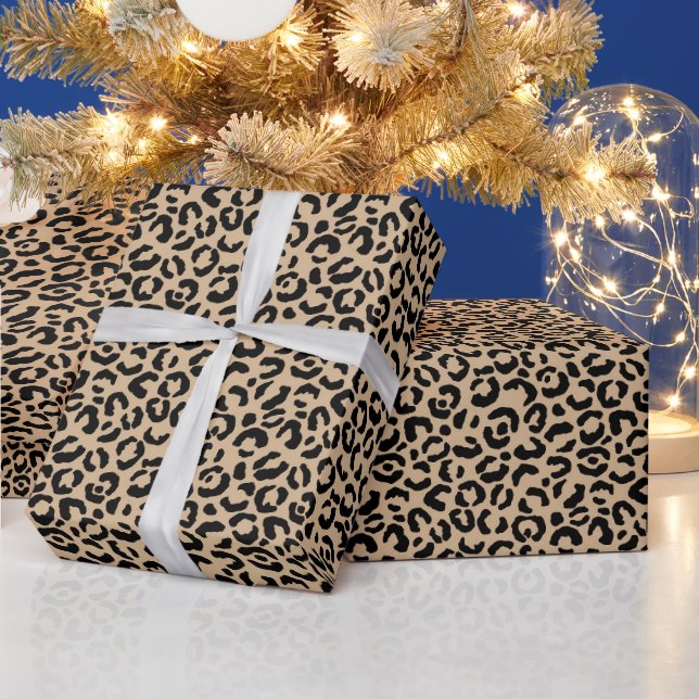 Beautiful Leopard Print Christmas Wrapping Paper (Holidays)