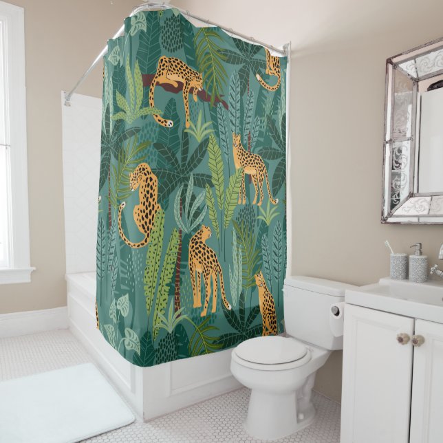 Beautiful Leopards And Tropical Leaves (In Situ)