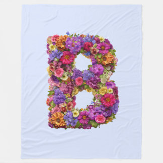 Beautiful Letter B Floral Monogram Blanket
