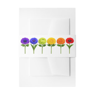 💍Beautiful LGBT Flourish Together Invitation Belly Band