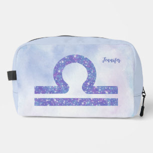 Beautiful Libra Astrology Sign Personalized Purple Dopp Kit