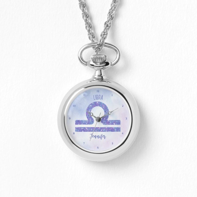 Beautiful Libra Astrology Sign Personalized Watch (Front)