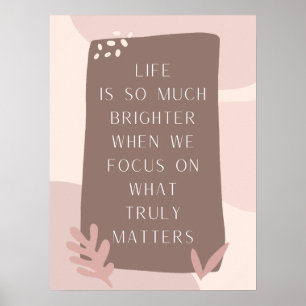 Beautiful Life Quote in Boho Style Poster