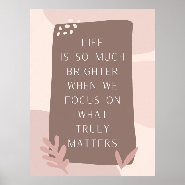 Beautiful Life Quote in Boho Style Poster (Front)