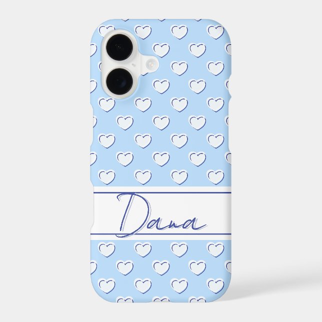 Beautiful Light Blue Lovely Hearts Pattern (Back)