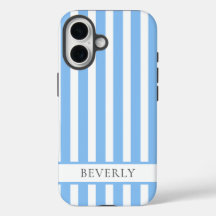 Beautiful Light Blue Striped Personalized