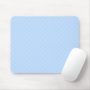 Beautiful Light Blue With Little White Hearts Mouse Pad