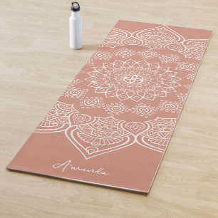Beautiful Light Coral Mandala Custom Yoga Mat