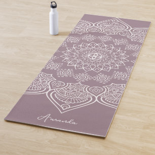 Beautiful Light Elderberry Mandala Custom Yoga Mat