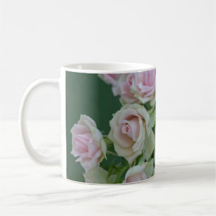 Beautiful light pink garden roses   coffee mug