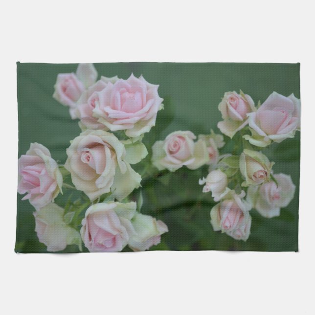 Beautiful light pink garden roses   kitchen towel (Horizontal)