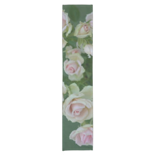 Beautiful light pink garden roses  short table runner