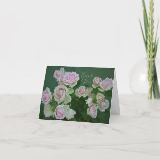 Beautiful light pink garden roses    thank you card