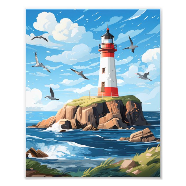 Beautiful Lighthouse Photo Print (Front)