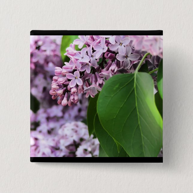 Beautiful Lilac 2 Inch Square Button (Front)