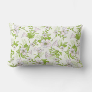Beautiful Lilac Coloured Flowers Lumbar Pillow