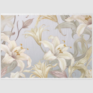 Beautiful lillies on powder blue background tissue paper