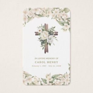 Beautiful Lily Catholic Hail Mary Prayer Card