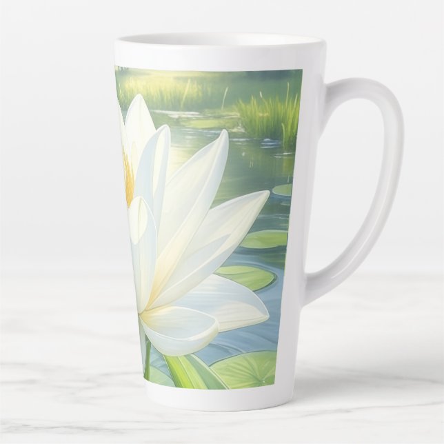 Beautiful Lily Flower Latte Mug (Right)