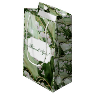 BEAUTIFUL LILY OF THE VALLEY MONOGRAMMED SMALL GIFT BAG