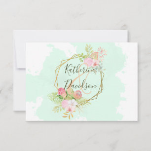 Beautiful Lime Green 💚 Botanical Boho Wedding RSVP Card