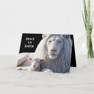 Beautiful Lion and Lamb Christmas Card