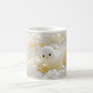 Beautiful little ghosts among white flowers coffee mug