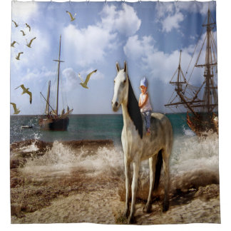 Beautiful Little Girl On Horse Back