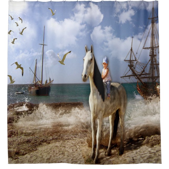 Beautiful Little Girl On Horse Back (Front)