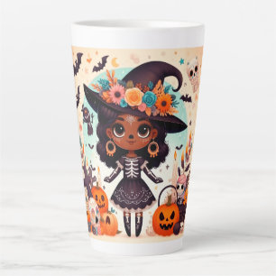 Beautiful little witch halloween party latte mug