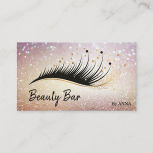 beautiful Long Lash Extension Makeup Feather Business Card