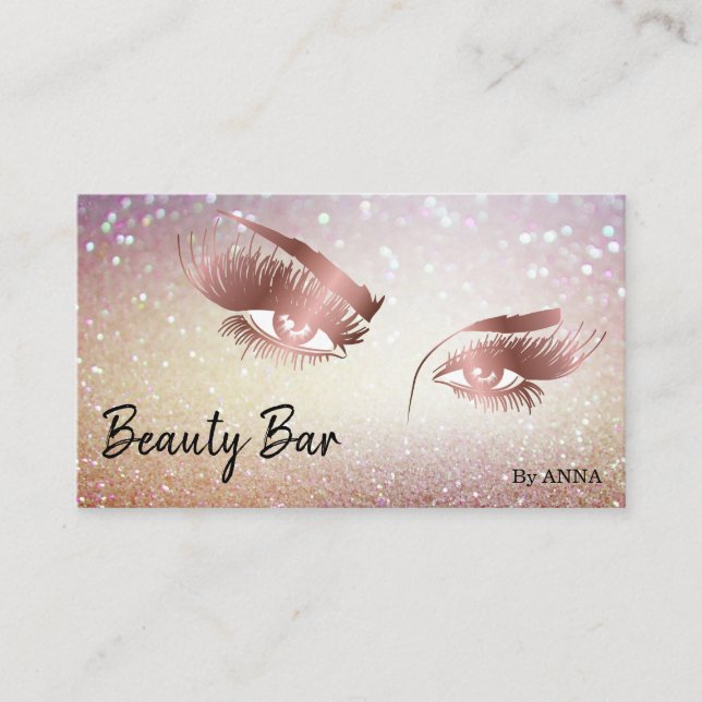 Beautiful Long Lash Eyes Makeup Artist Business Card (Front)