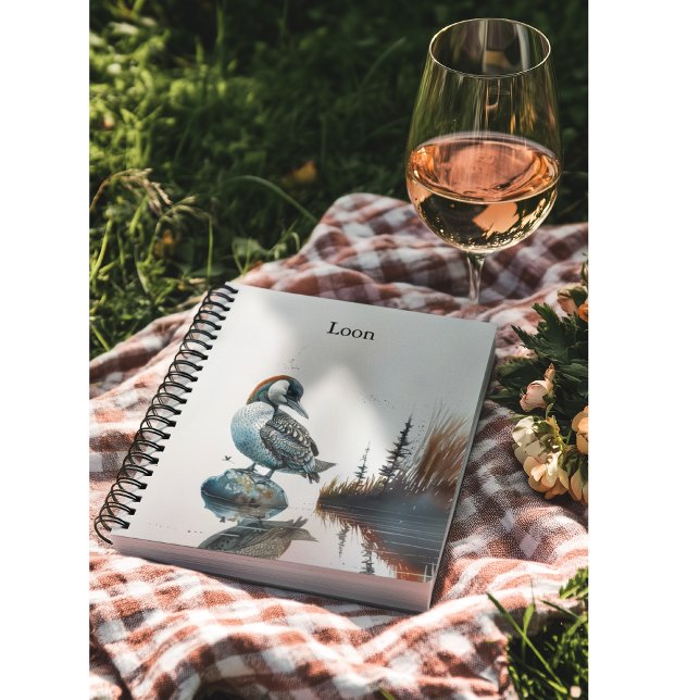 beautiful loon on a rock in watercolor notebook (Creator Uploaded)