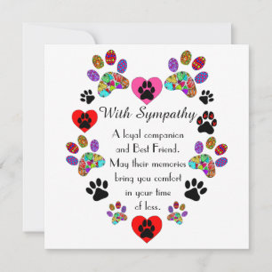 Beautiful Loss of a Pet Dog Sympathy Card