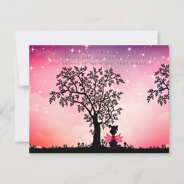 Beautiful Loss of a Pet Dog Sympathy Greeting Card (Front)