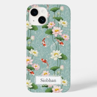Beautiful Lotus and Koi fish Zen Art Personalized