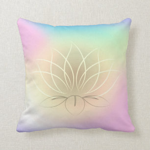 Beautiful Lotus Colourful Ombre, Zen Throw Pillow