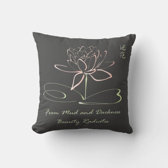 Beautiful Lotus Flower Spiritual Meditation Yoga Throw Pillow (Front)