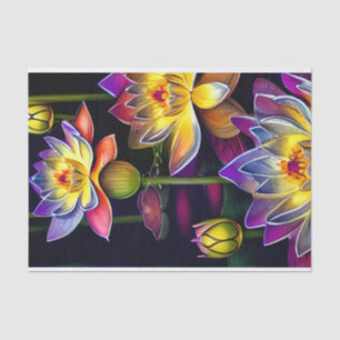 Beautiful Lotus Flowers at Night Tissue Paper