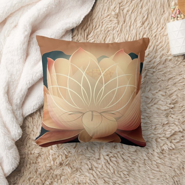 Beautiful Lotus,Zen Throw Pillow (Blanket)