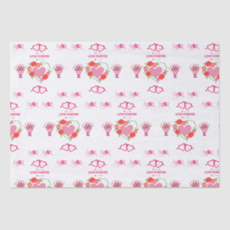 Beautiful Love Themed Hearts and Roses Wrapping Pa Tissue Paper