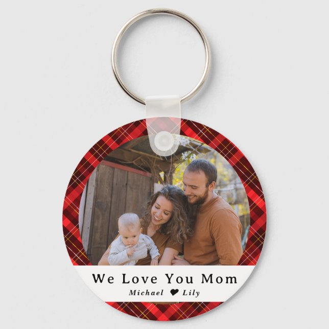 Beautiful Love You Mom Photo & Text Keychain (Front)