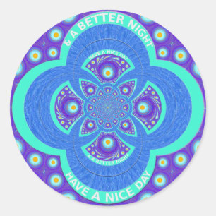 Beautiful Lovely African Blue Mandala Flora design Classic Round Sticker