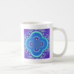Beautiful Lovely African Blue Mandala Flora design Coffee Mug