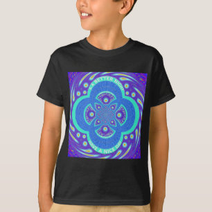 Beautiful Lovely African Blue Mandala Flora design T-Shirt