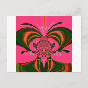 Beautiful Lovely African Hot Pink Red Golden Green Postcard