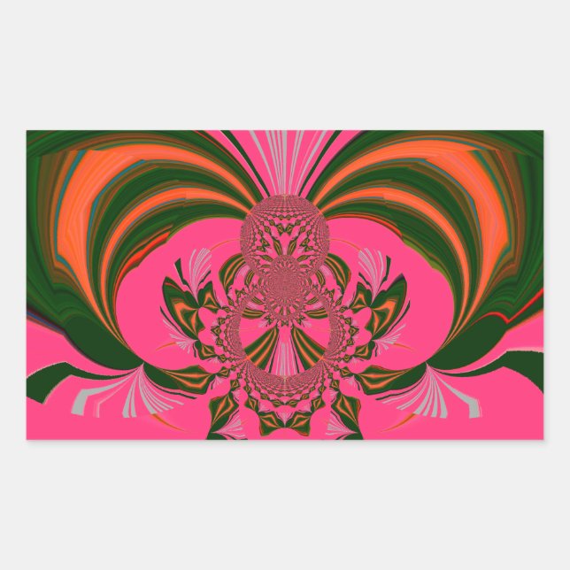 Beautiful Lovely African Hot Pink Red Golden Green Sticker (Front)