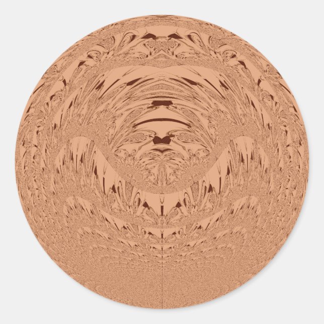 Beautiful Lovely African Lion head vector pattern  Classic Round Sticker (Front)