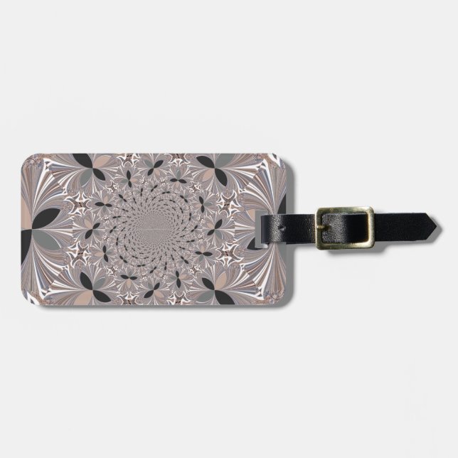 Beautiful lovely ash grey kaleidoscope seamless  luggage tag (Front Horizontal)